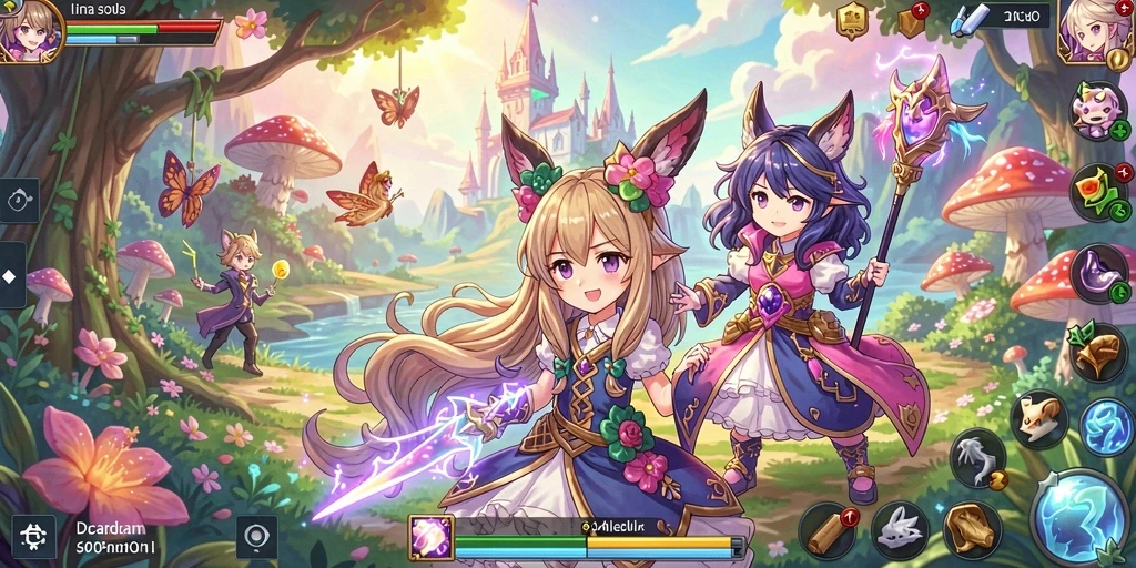 Gambaran sistem kemajuan karakter dan upgrade dalam game.